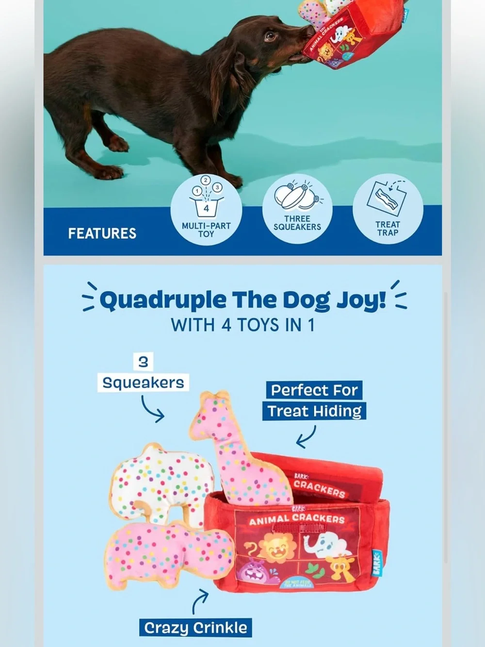 Bark Animal Crackers Plush Toy Set